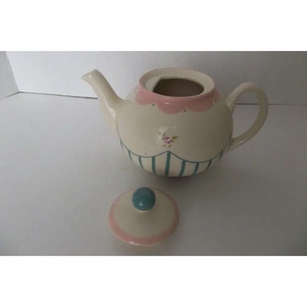 Gabriella Miller Teapot Tea Pot Shabby Chic Parlour Rose Ceramic Rare